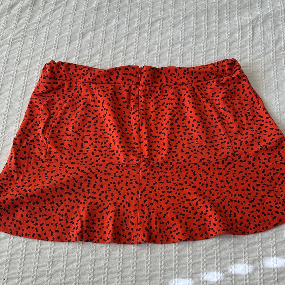 Zara Red and Black Patterned Mini Skirt